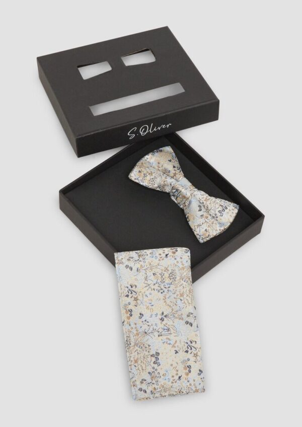 Set aus Fliege und Einstecktuch aus Seidenmix