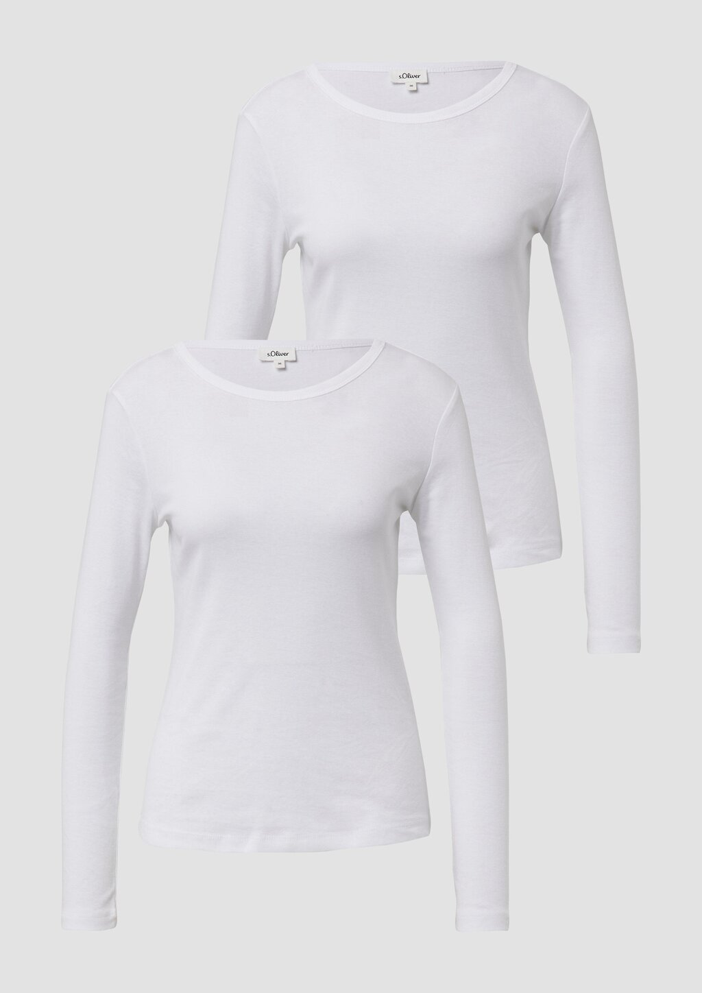 Geripptes Slim-Fit-Longsleeve im 2er-Pack