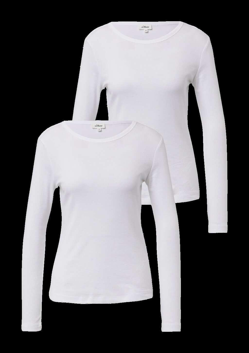 Geripptes Slim-Fit-Longsleeve im 2er-Pack