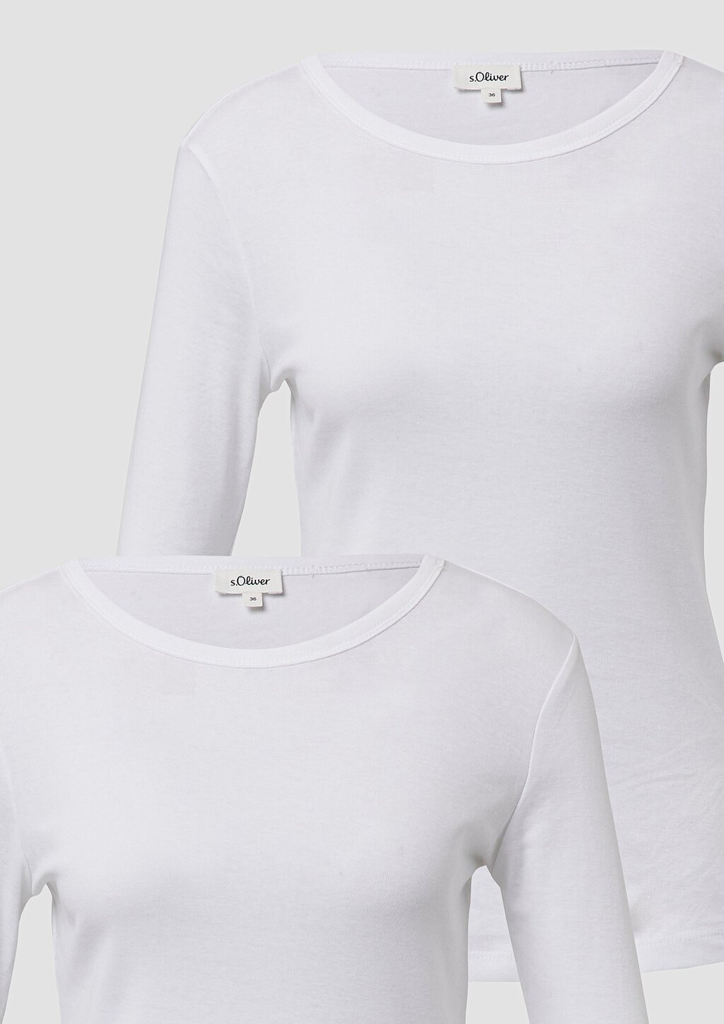 Geripptes Slim-Fit-Longsleeve im 2er-Pack