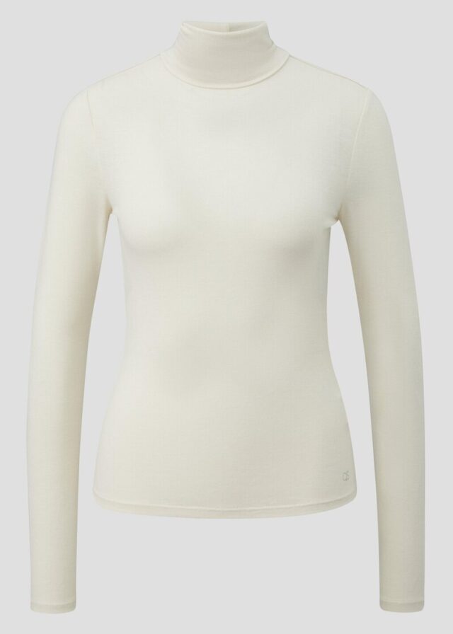 Leicht transparentes Rollkragenshirt