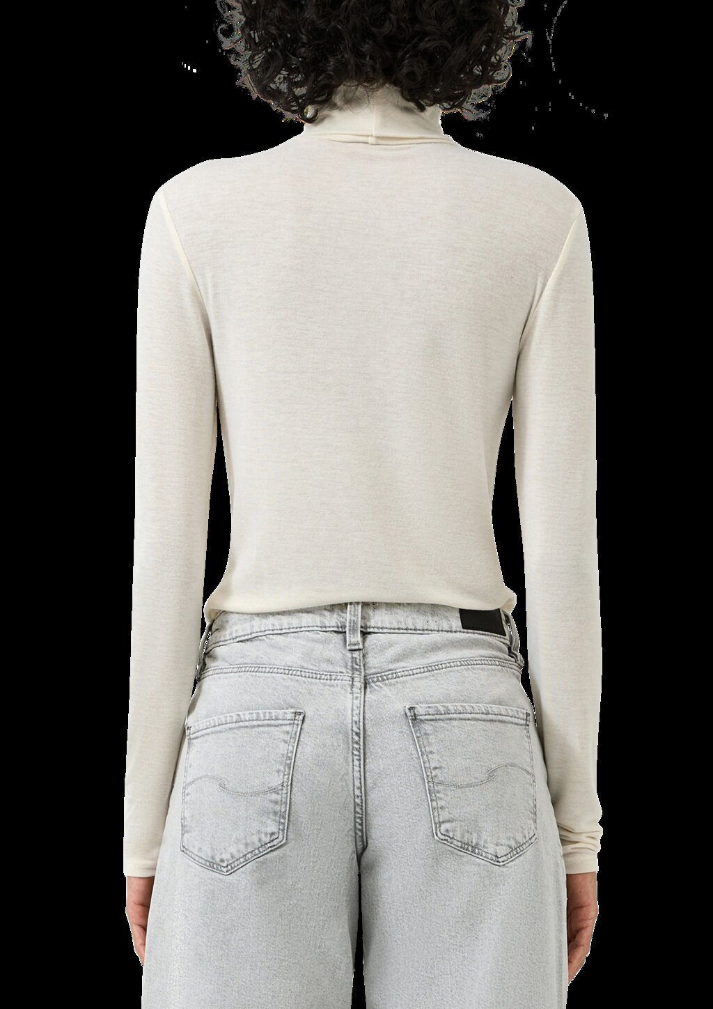 Leicht transparentes Rollkragenshirt