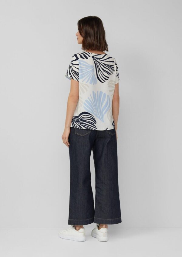 Crêpe-Bluse mit All-over-Print und Schmuckkante