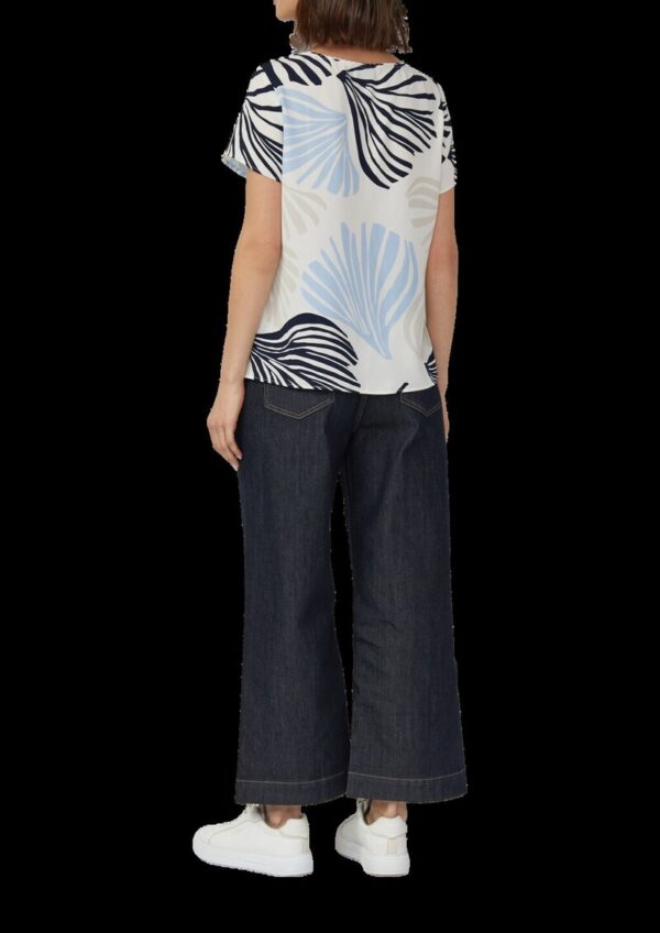 Crêpe-Bluse mit All-over-Print und Schmuckkante