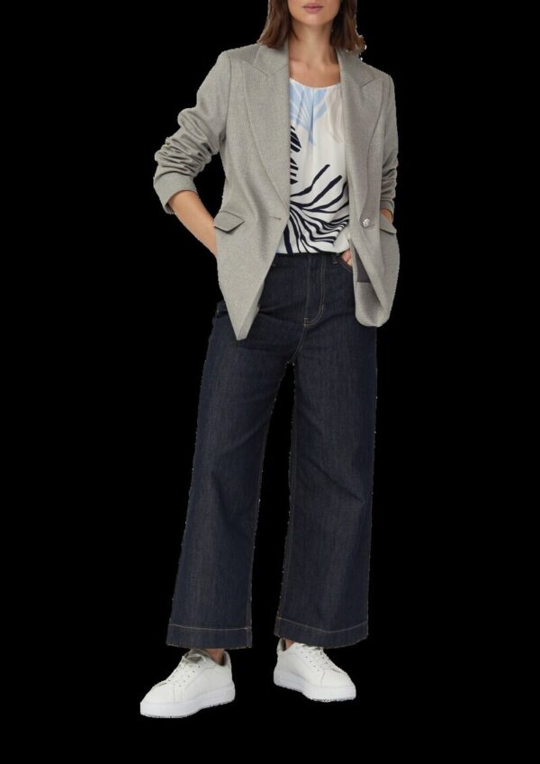 Crêpe-Bluse mit All-over-Print und Schmuckkante