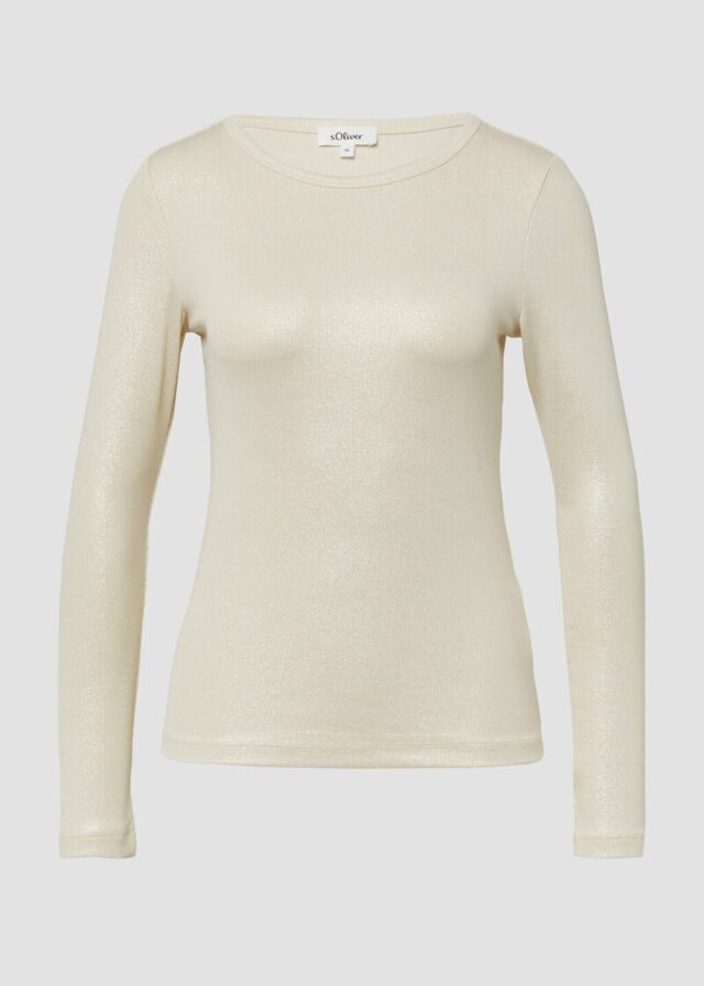 Ripp-Shirt mit Glitzer-Effekt