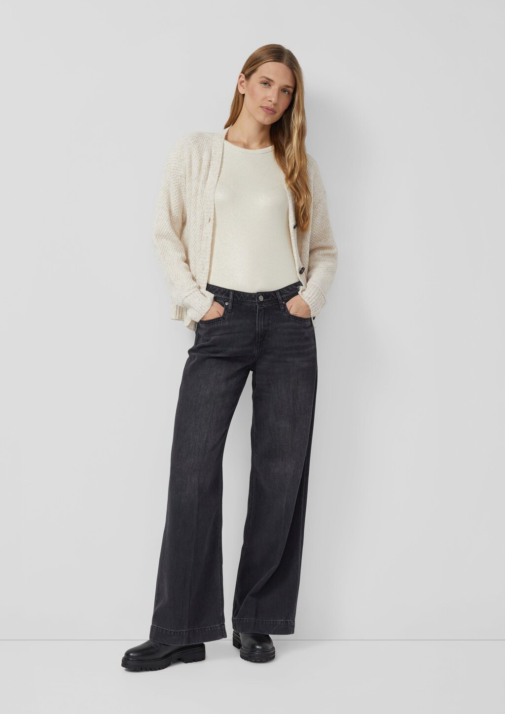 Ripp-Shirt mit Glitzer-Effekt