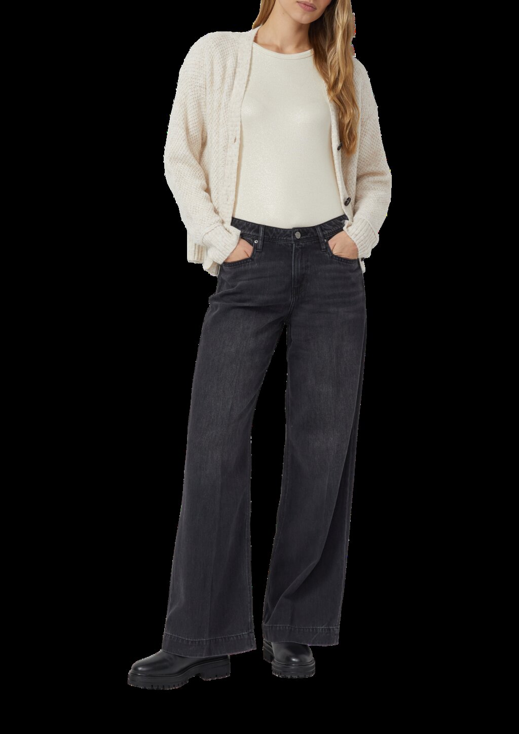 Ripp-Shirt mit Glitzer-Effekt