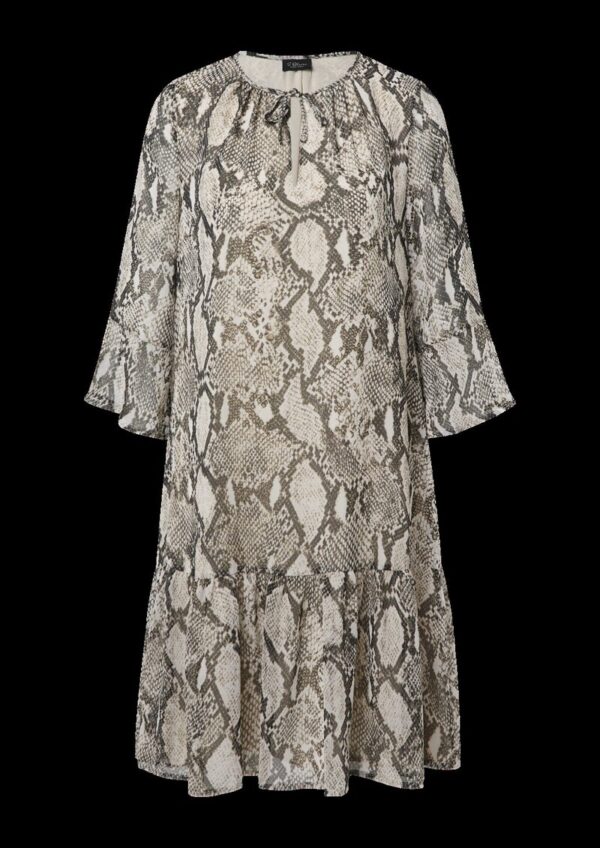 Kleid mit Schlangen-Print und Viskosefutter