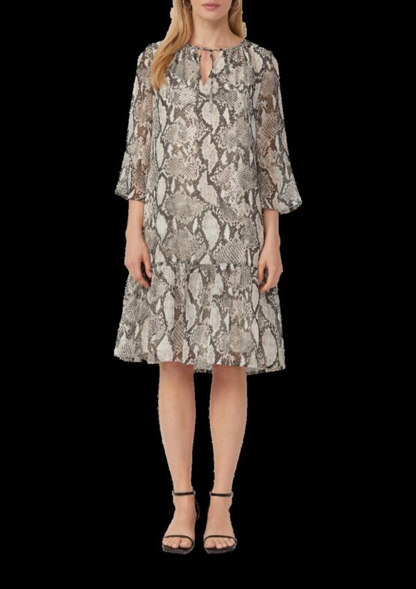 Kleid mit Schlangen-Print und Viskosefutter
