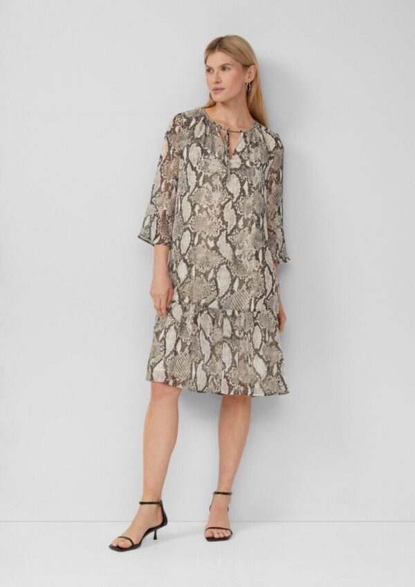 Kleid mit Schlangen-Print und Viskosefutter