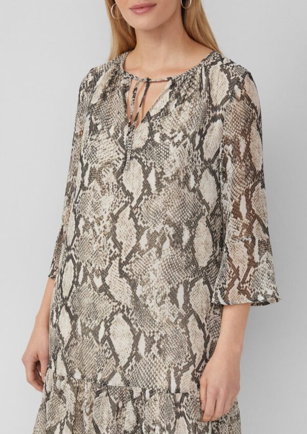 Kleid mit Schlangen-Print und Viskosefutter