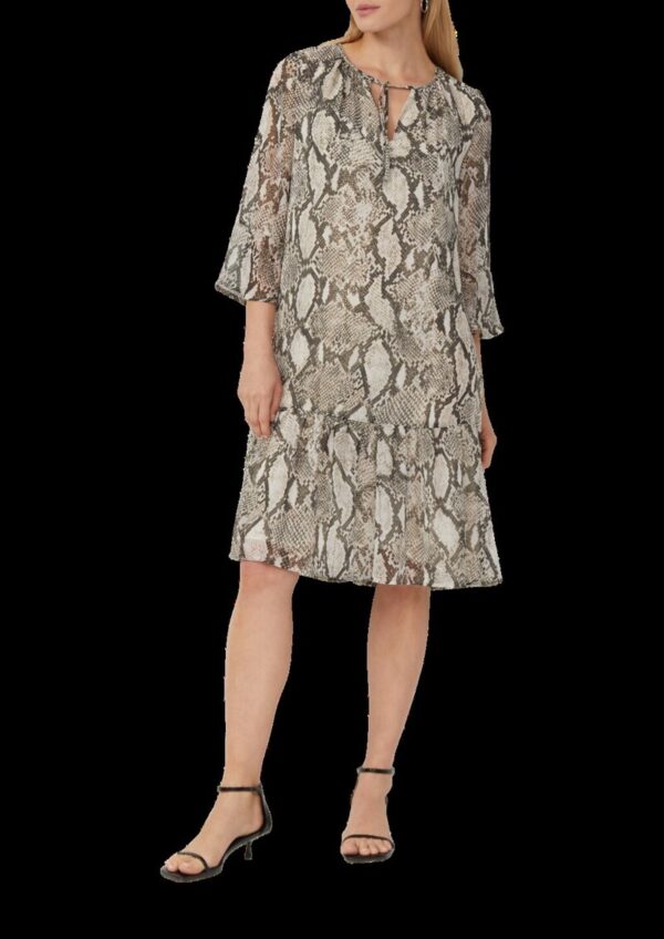 Kleid mit Schlangen-Print und Viskosefutter
