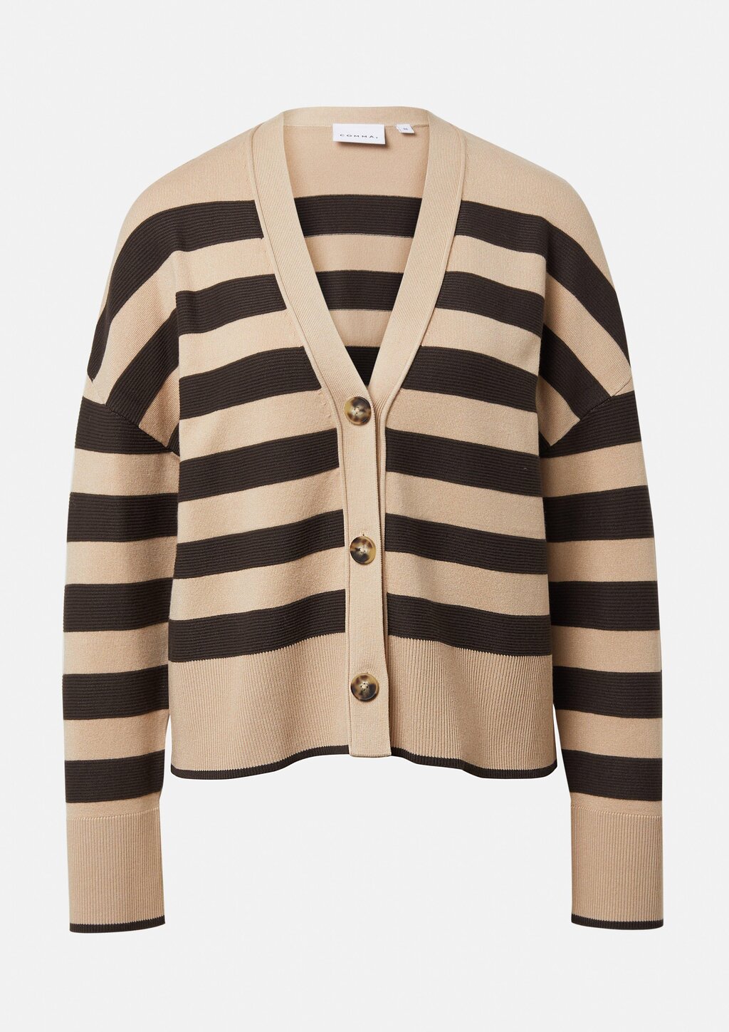 Gestreifter Cardigan mit weitem Ärmelabschluss