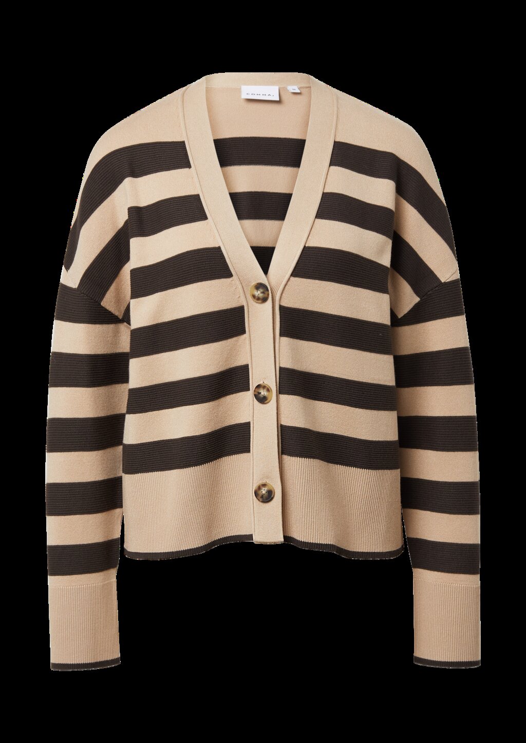 Gestreifter Cardigan mit weitem Ärmelabschluss