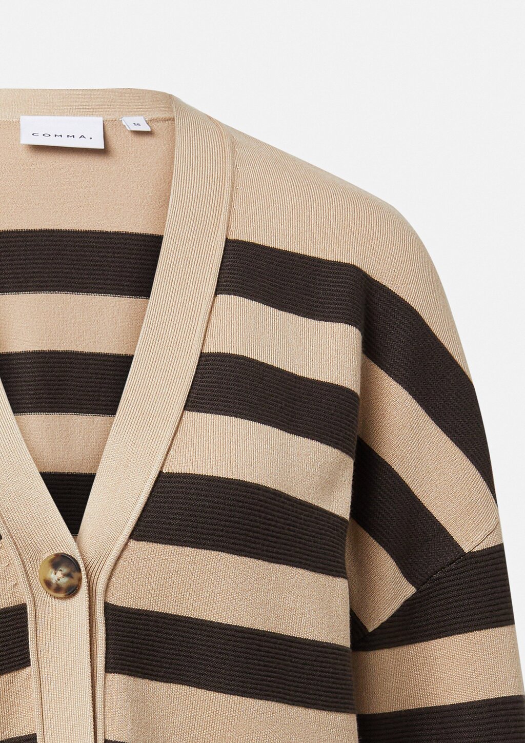 Gestreifter Cardigan mit weitem Ärmelabschluss