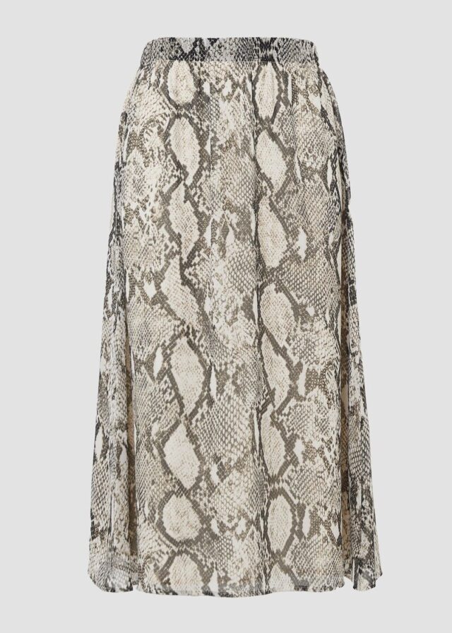 Rock mit Schlangen-Print und Viskosefutter