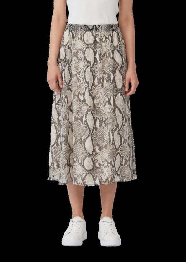 Rock mit Schlangen-Print und Viskosefutter