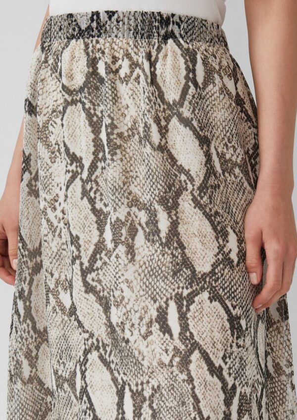 Rock mit Schlangen-Print und Viskosefutter