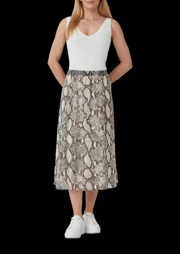 Rock mit Schlangen-Print und Viskosefutter