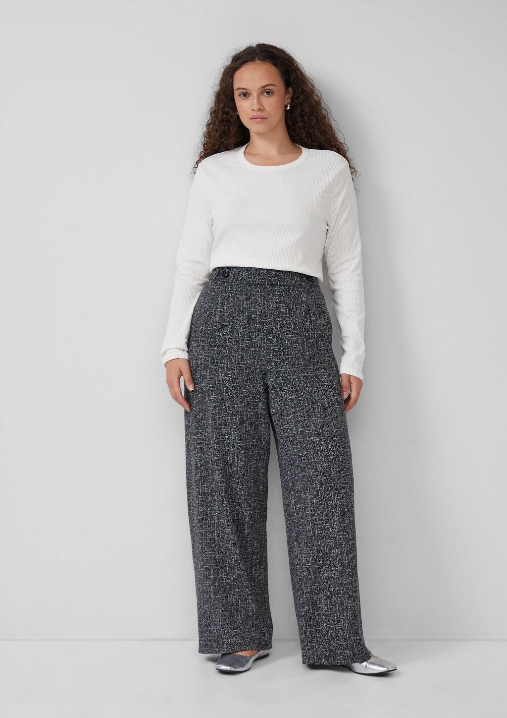 Wide Leg-Hose aus Interlockjersey