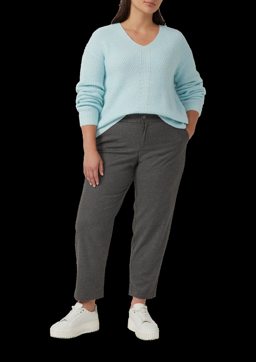 Weicher Strickpullover im Relaxed Fit mit V-Ausschnitt