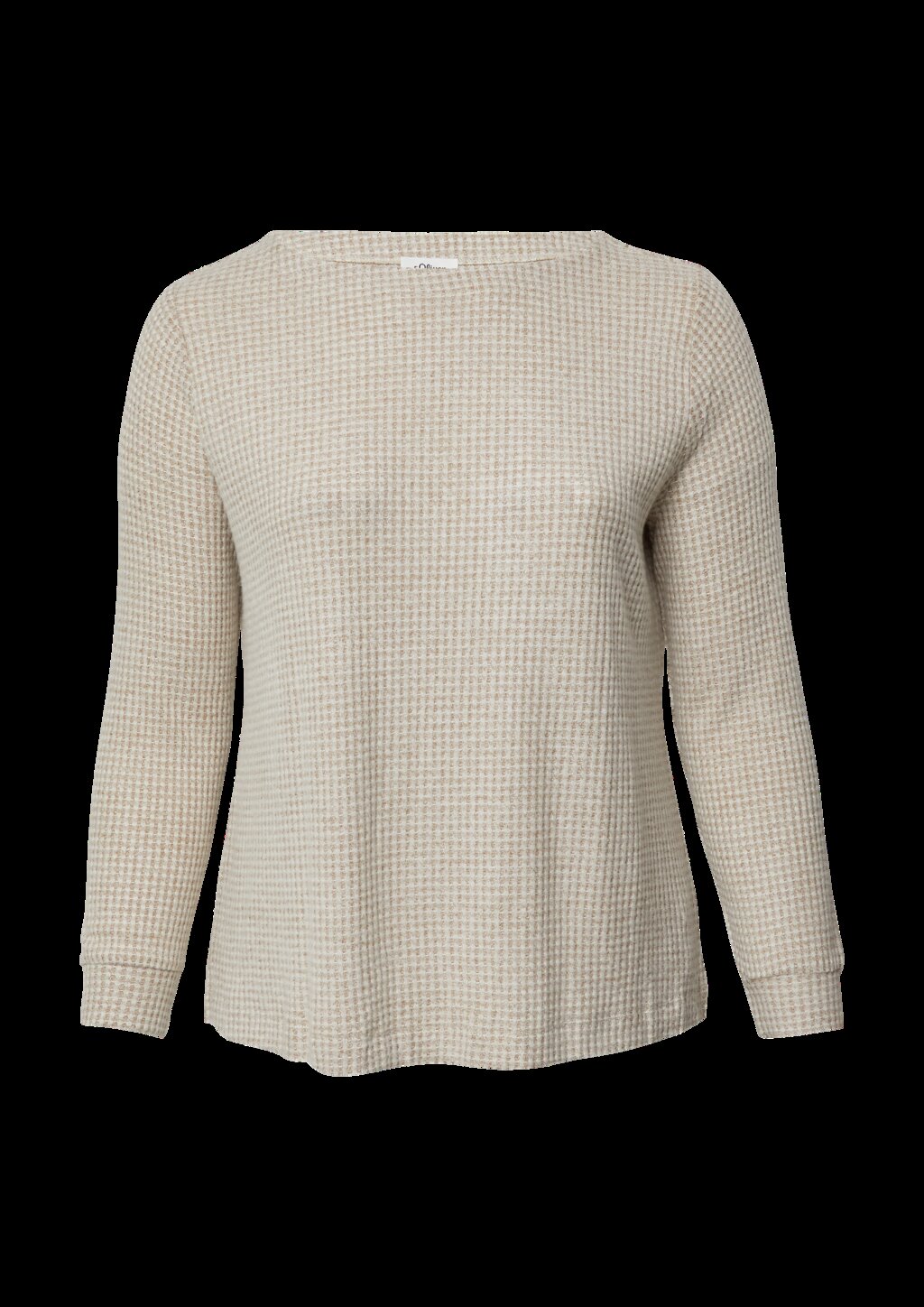 Relaxed Fit Shirt mit langen Ärmeln und U-Bootausschnitt