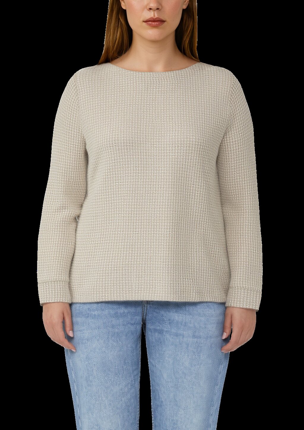 Relaxed Fit Shirt mit langen Ärmeln und U-Bootausschnitt