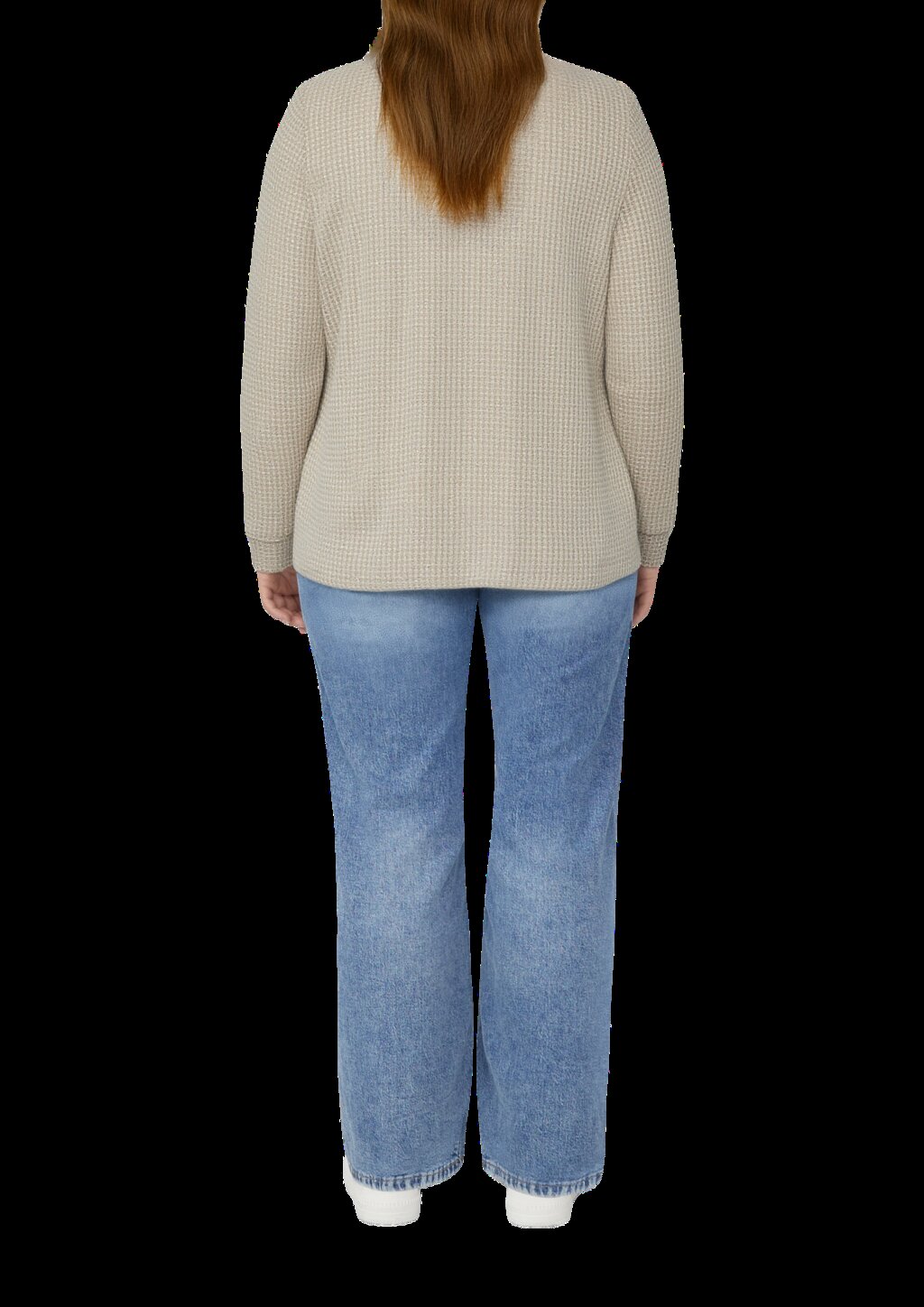 Relaxed Fit Shirt mit langen Ärmeln und U-Bootausschnitt