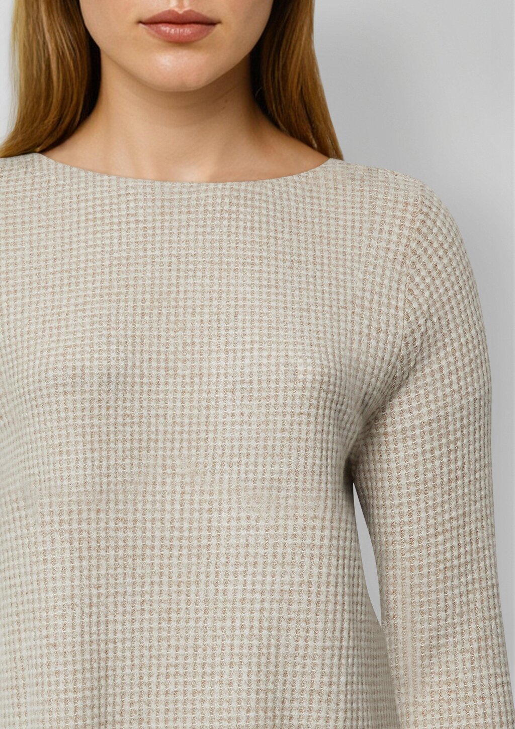 Relaxed Fit Shirt mit langen Ärmeln und U-Bootausschnitt