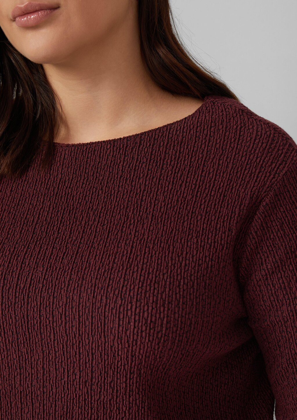 Verkürztes Struktur Shirt mit 3/4-Arm