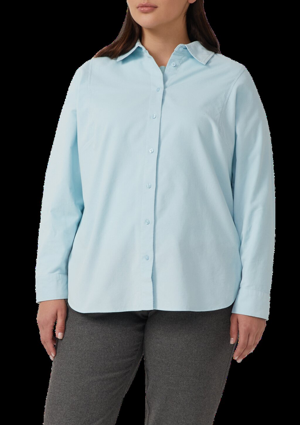 Feincordbluse mit Hemdkragen