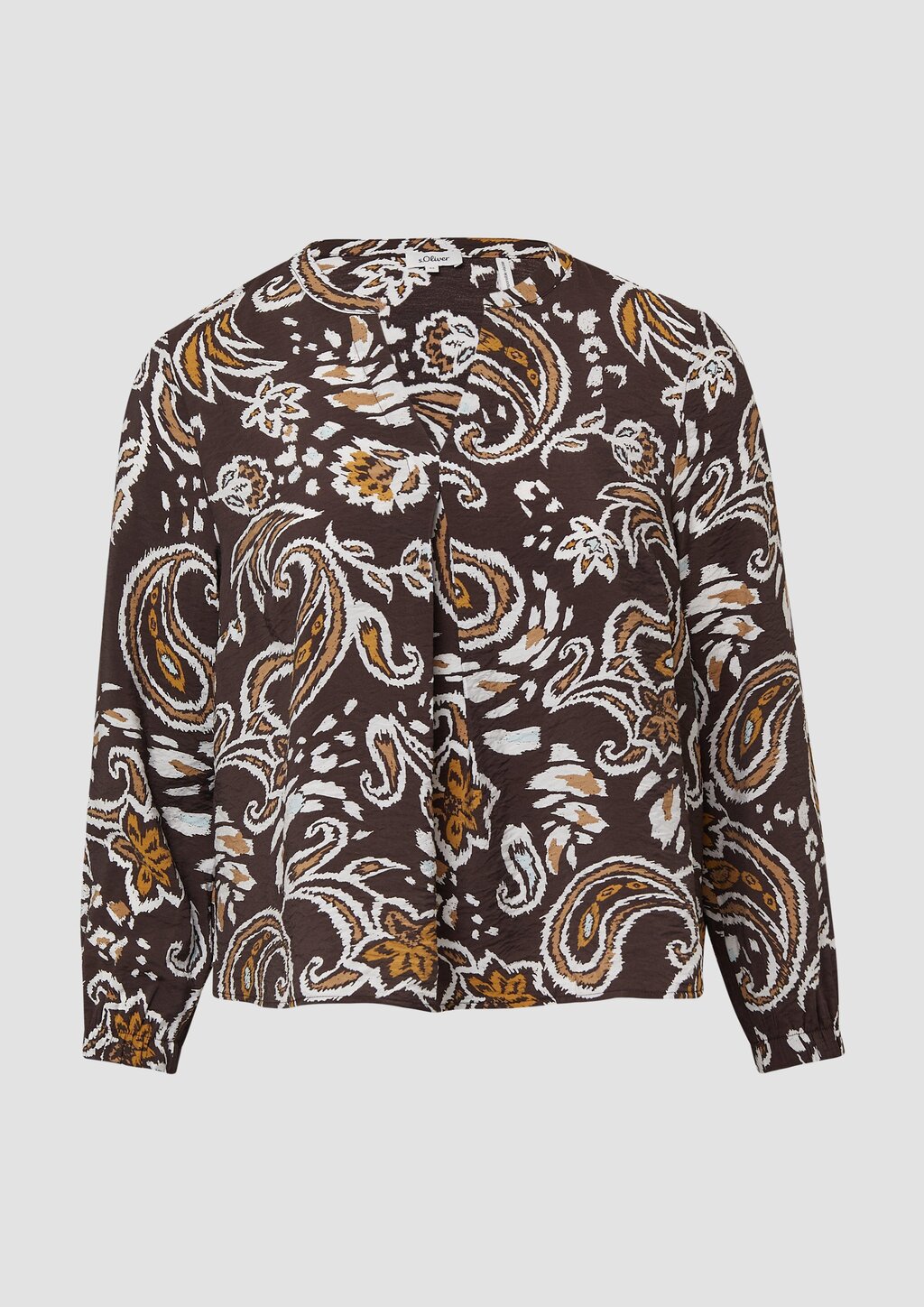 Strukturierte Viskosemix-Bluse mit All-over-Print