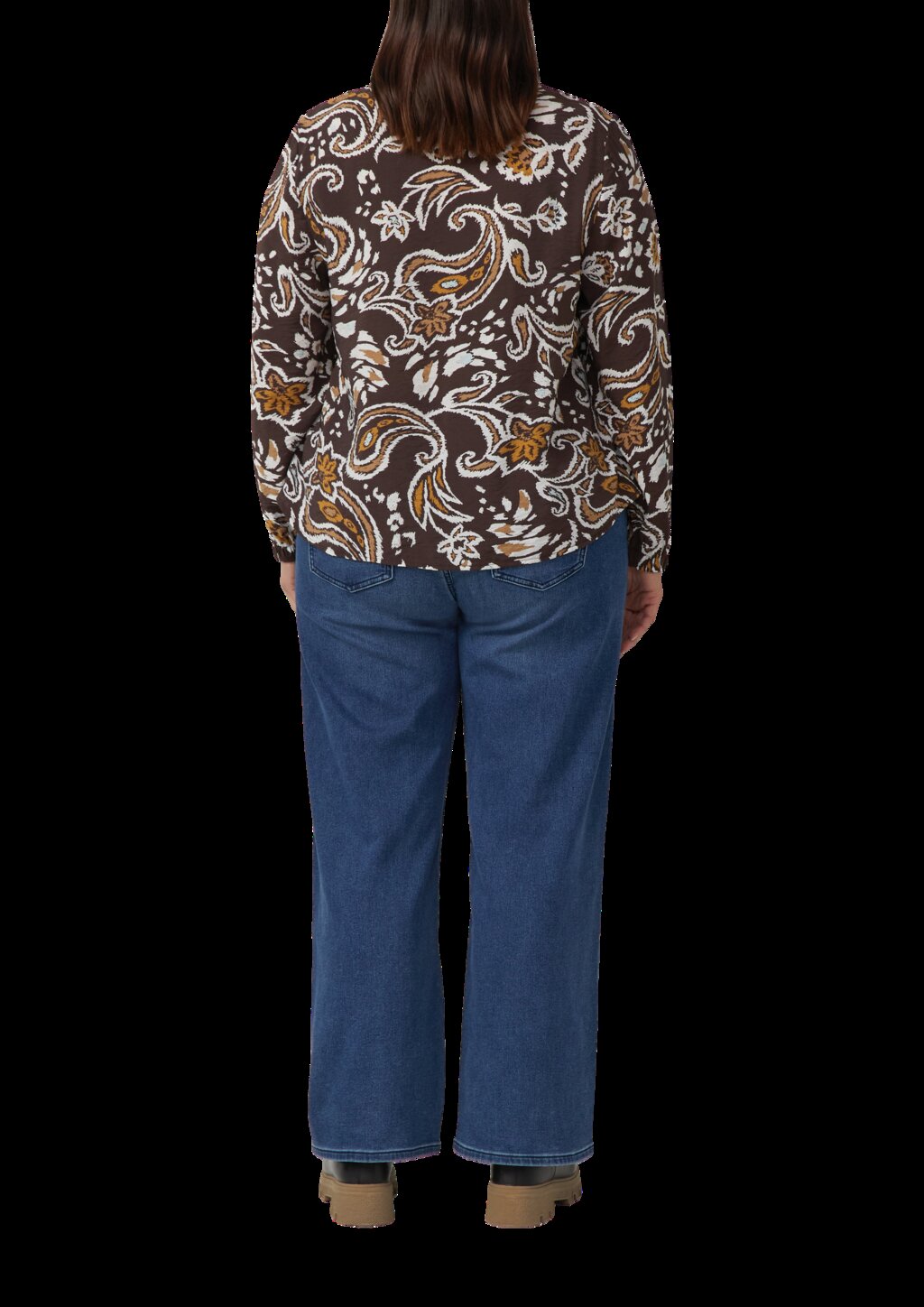 Strukturierte Viskosemix-Bluse mit All-over-Print