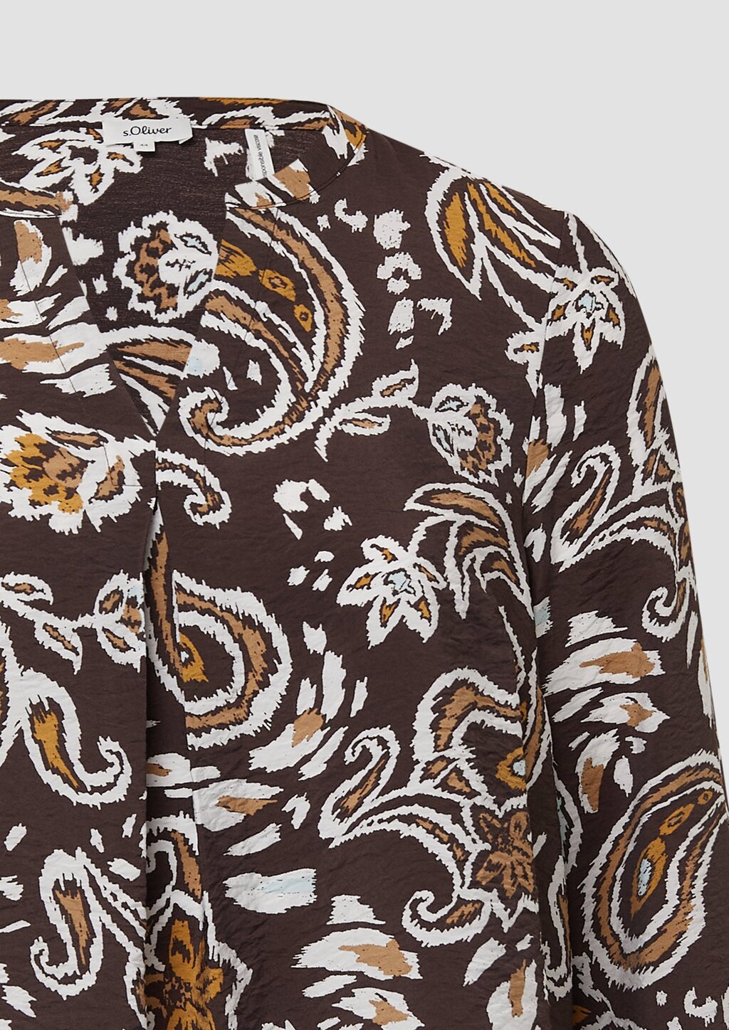 Strukturierte Viskosemix-Bluse mit All-over-Print