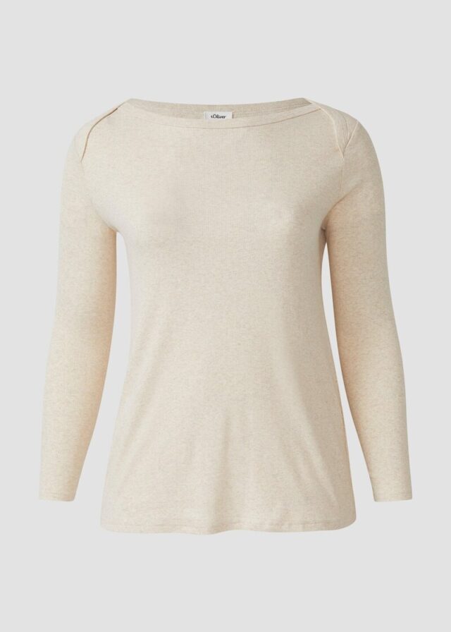 Langarmshirt mit U-Boot-Ausschnitt