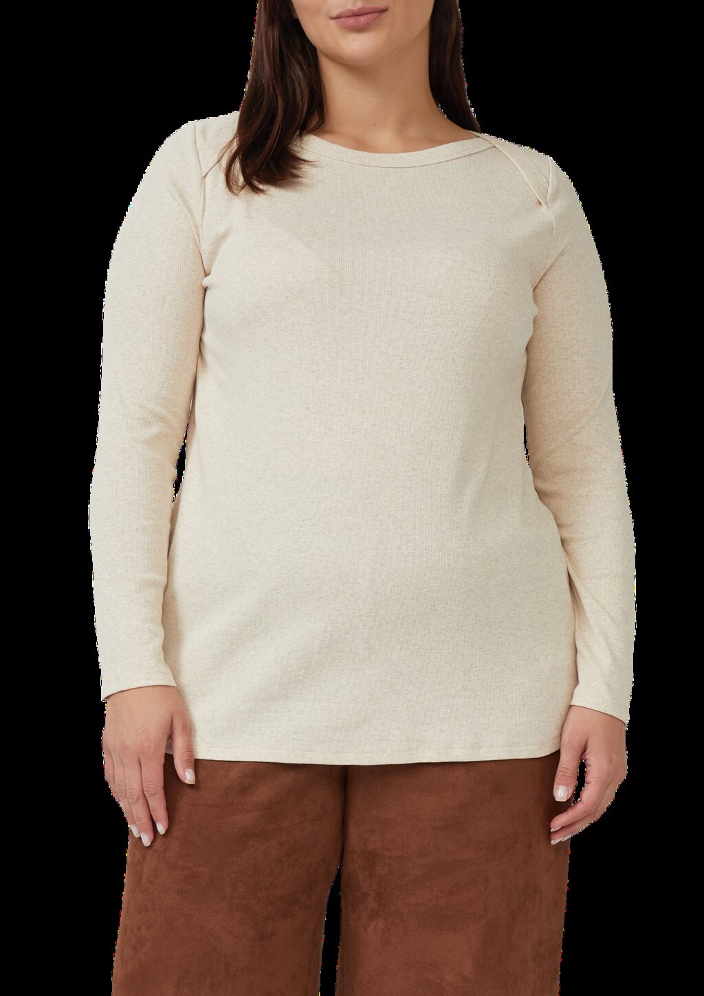 Langarmshirt mit U-Boot-Ausschnitt