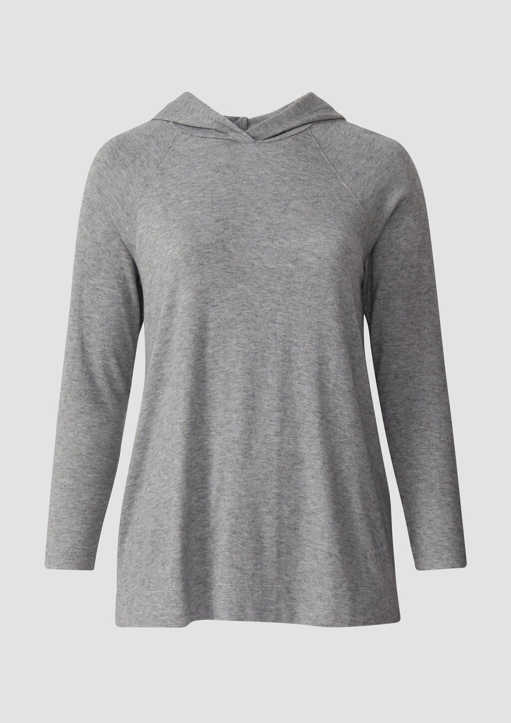 Meliertes Longsleeve aus Stretchjersey mit Kapuze