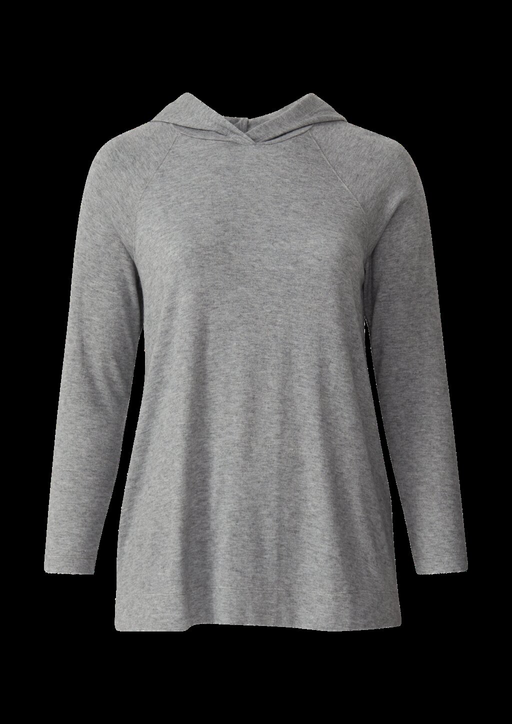 Meliertes Longsleeve aus Stretchjersey mit Kapuze