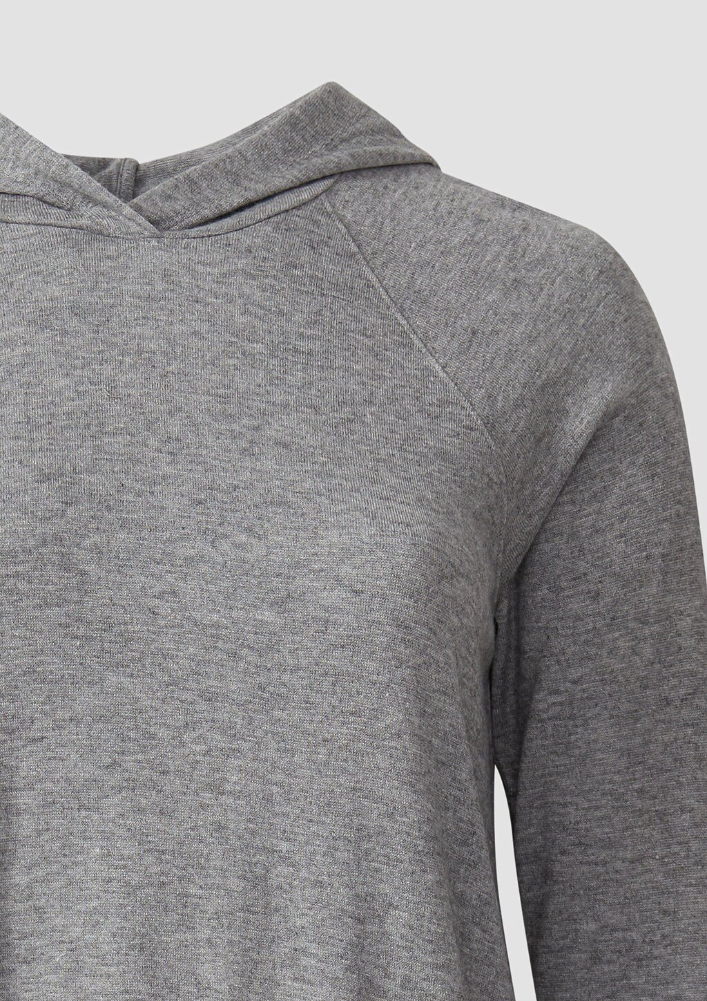 Meliertes Longsleeve aus Stretchjersey mit Kapuze