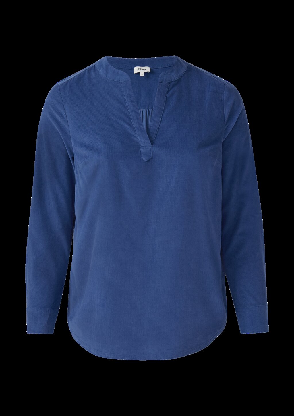 Feincord-Tunikabluse mit Raffung am Rücken