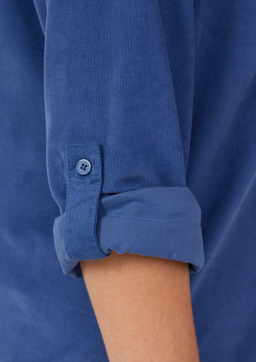 Feincord-Tunikabluse mit Raffung am Rücken