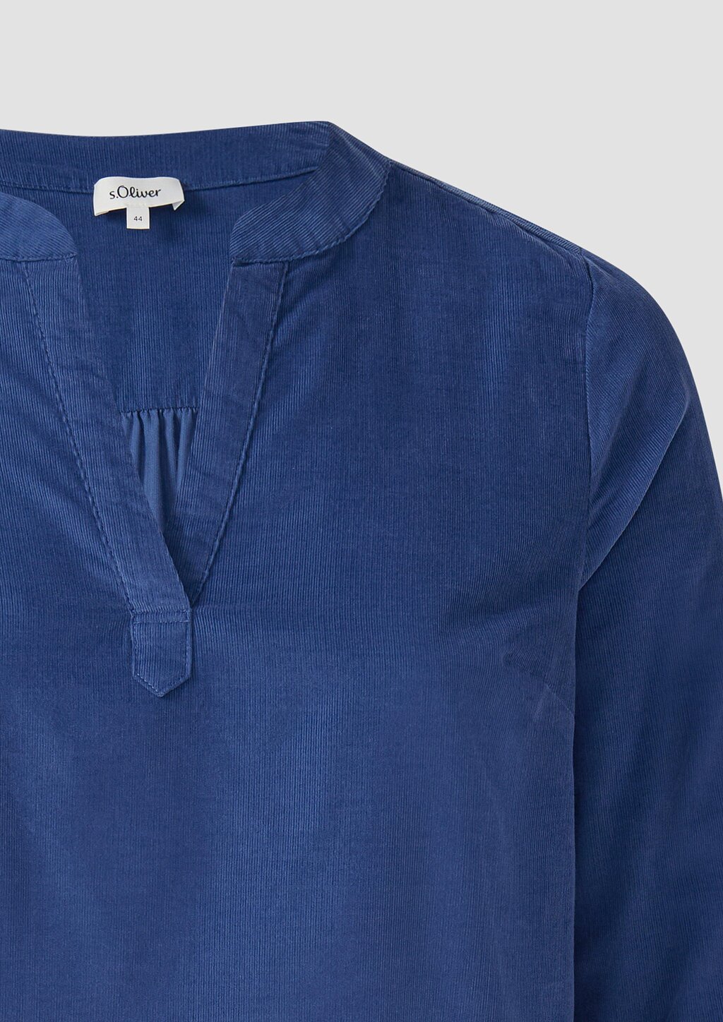 Feincord-Tunikabluse mit Raffung am Rücken