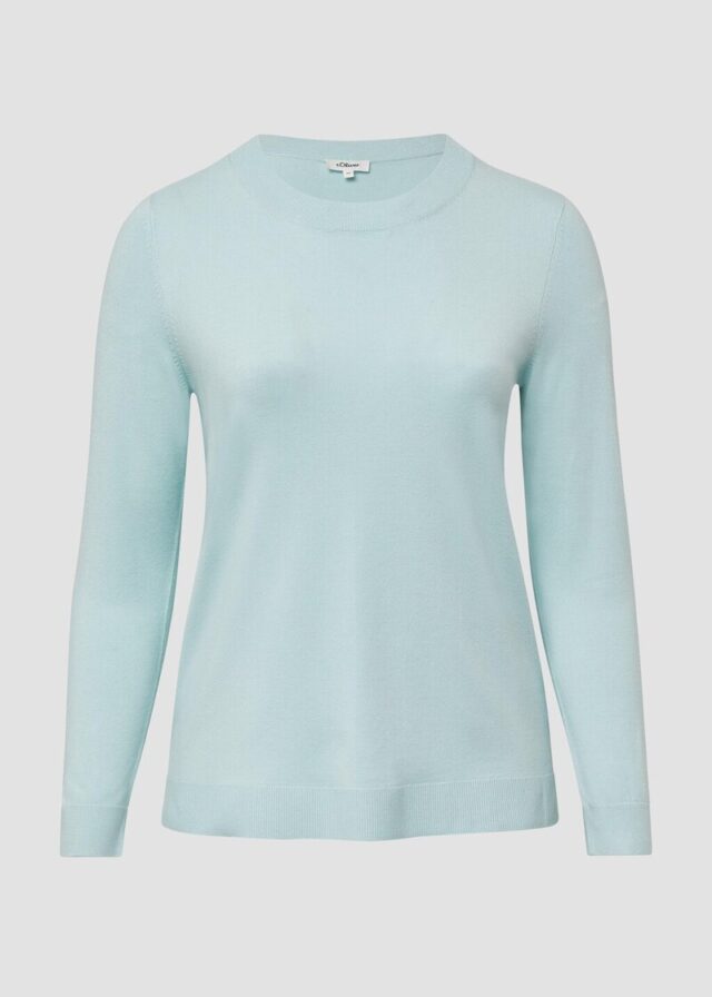 Strickpullover aus Viskosemix mit Rippbündchen