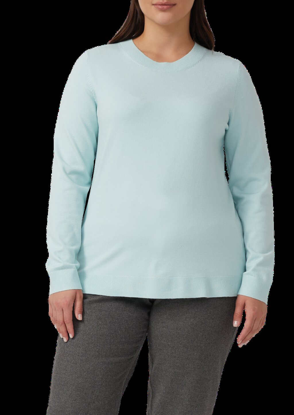 Strickpullover aus Viskosemix mit Rippbündchen