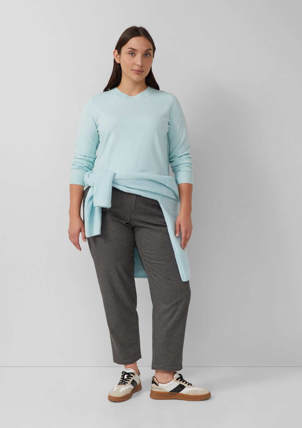 Strickpullover aus Viskosemix mit Rippbündchen