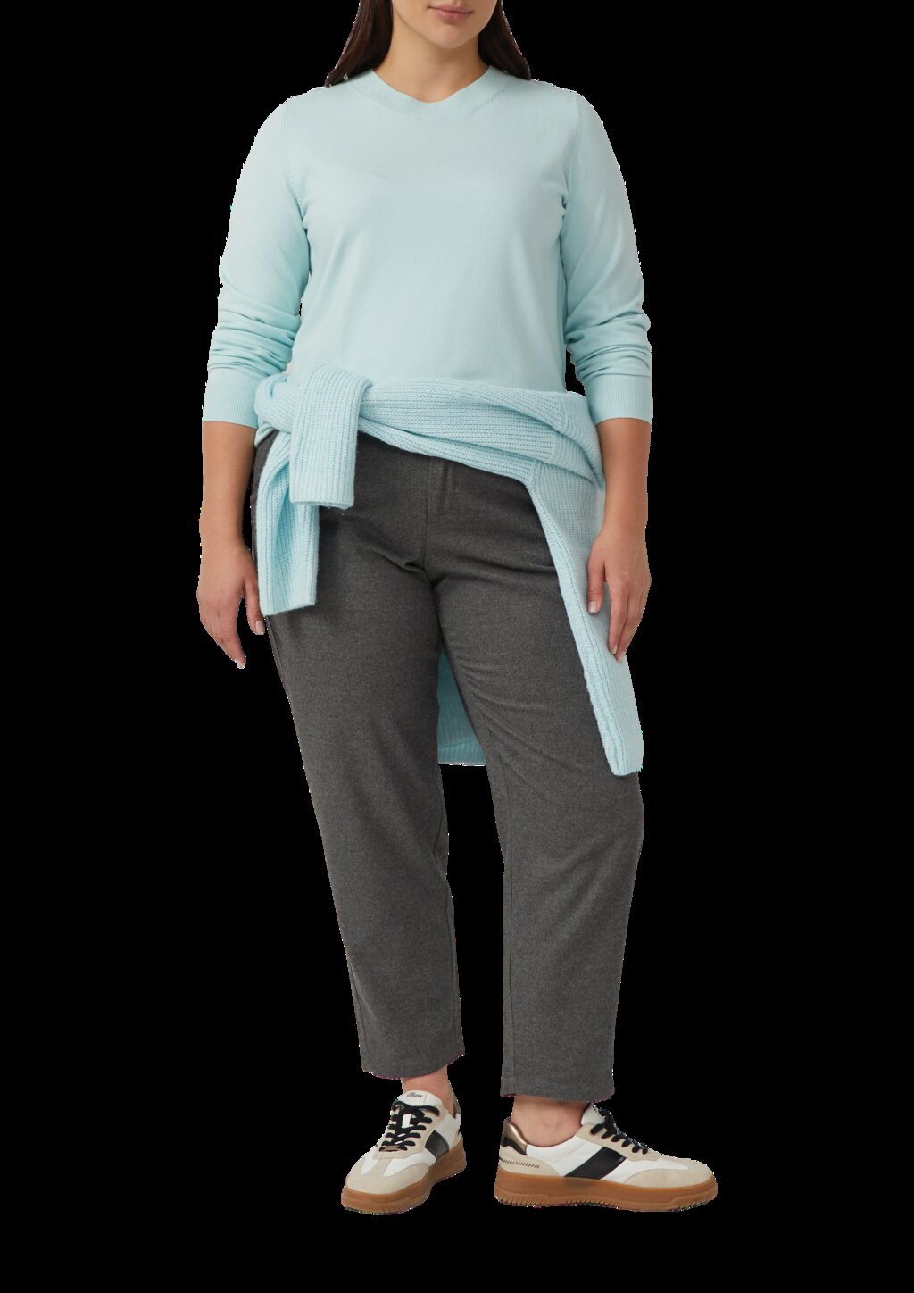 Strickpullover aus Viskosemix mit Rippbündchen