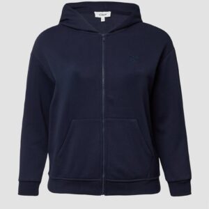 Angeraute Sweatshirtjacke mit Stickerei
