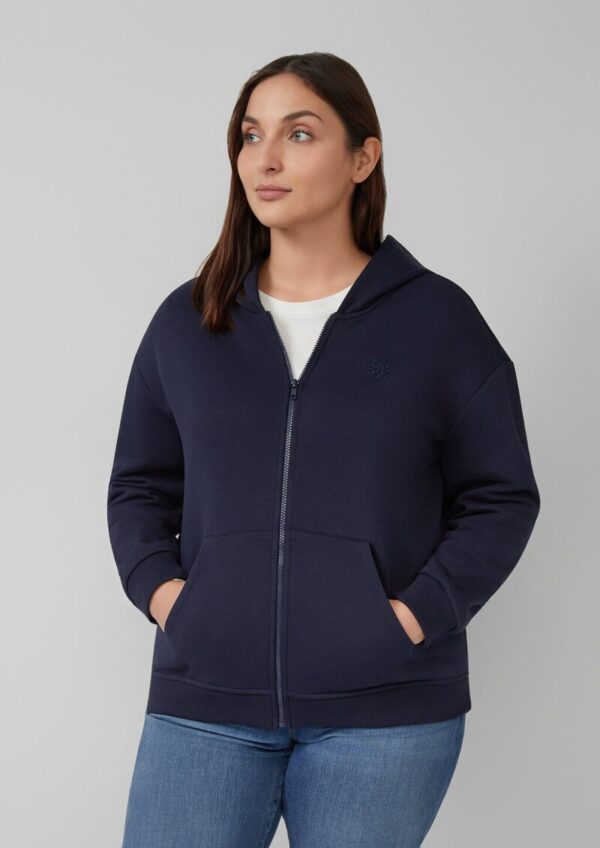 Angeraute Sweatshirtjacke mit Stickerei