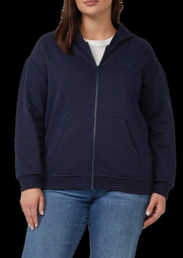 Angeraute Sweatshirtjacke mit Stickerei